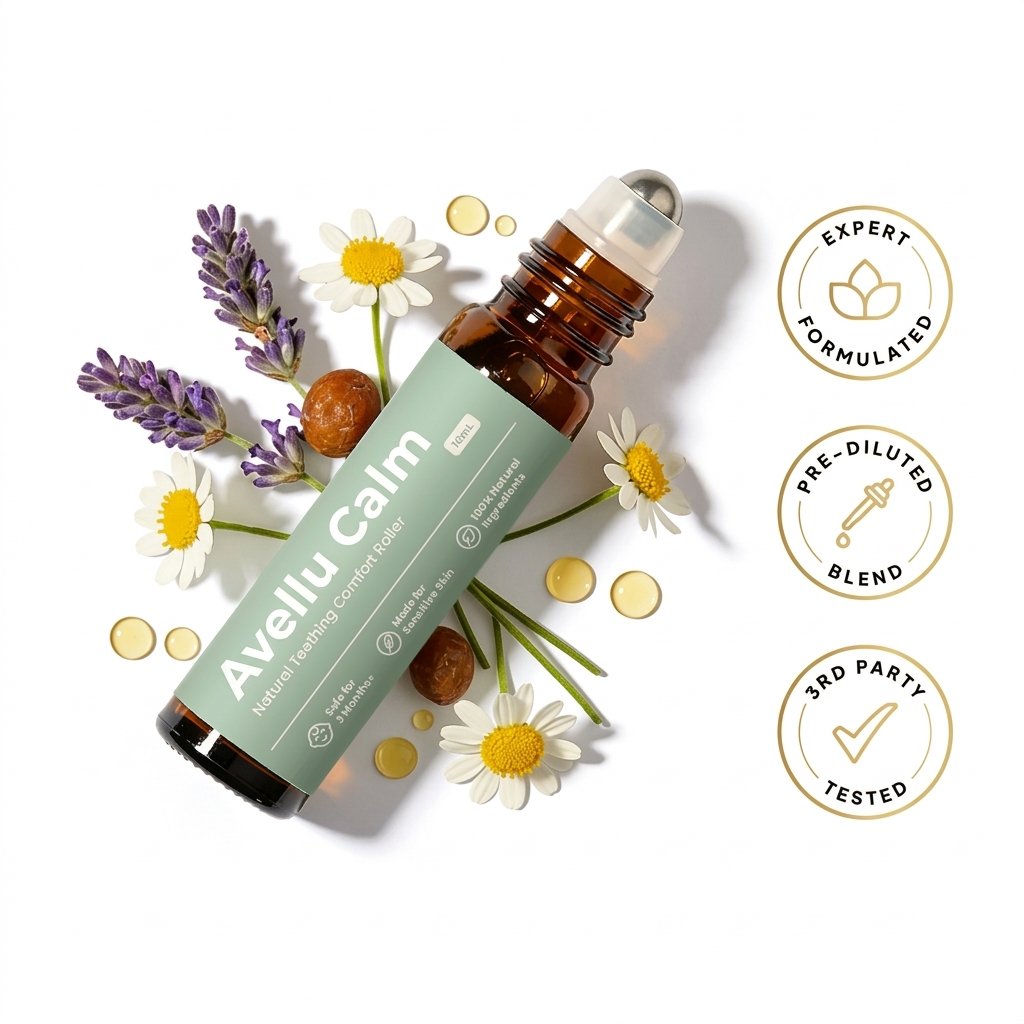 Avellu Calm — Natural Teething Relief Roller for Babies
