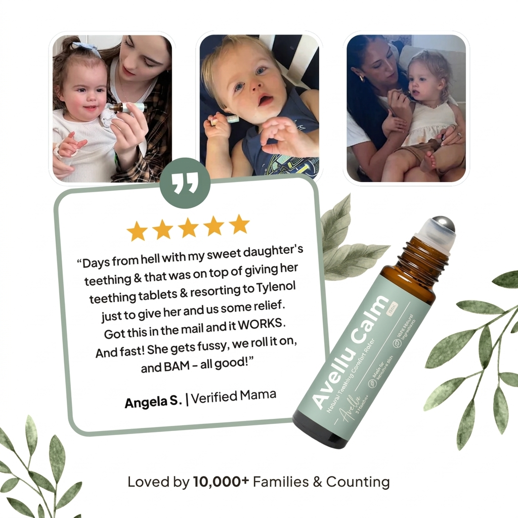 Avellu Calm — Natural Teething Relief Roller for Babies